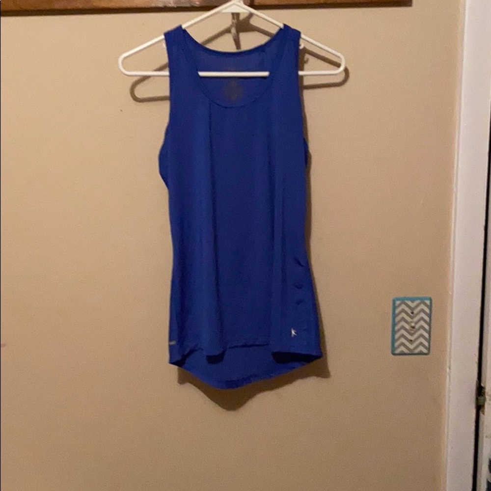 Blue workout tank top